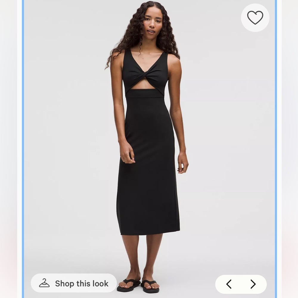 Lululemon Nulu Twist-Front Midi Dress Black Size Small